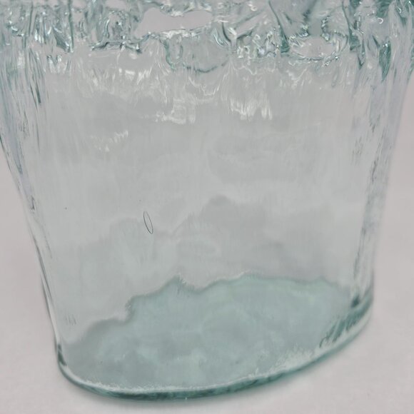 Handcrafted Textured Recycled Glass Vase Clear Green - Picture 3 of 9